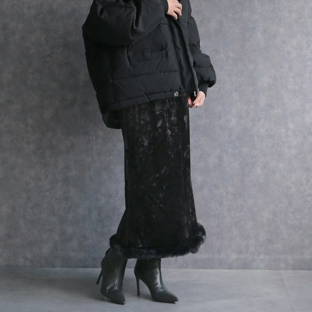 330107 クラッシュベロアナロースカート