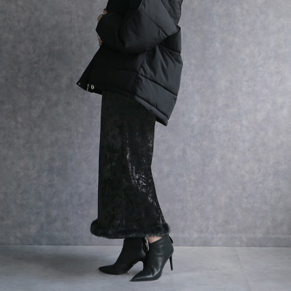 330107 クラッシュベロアナロースカート