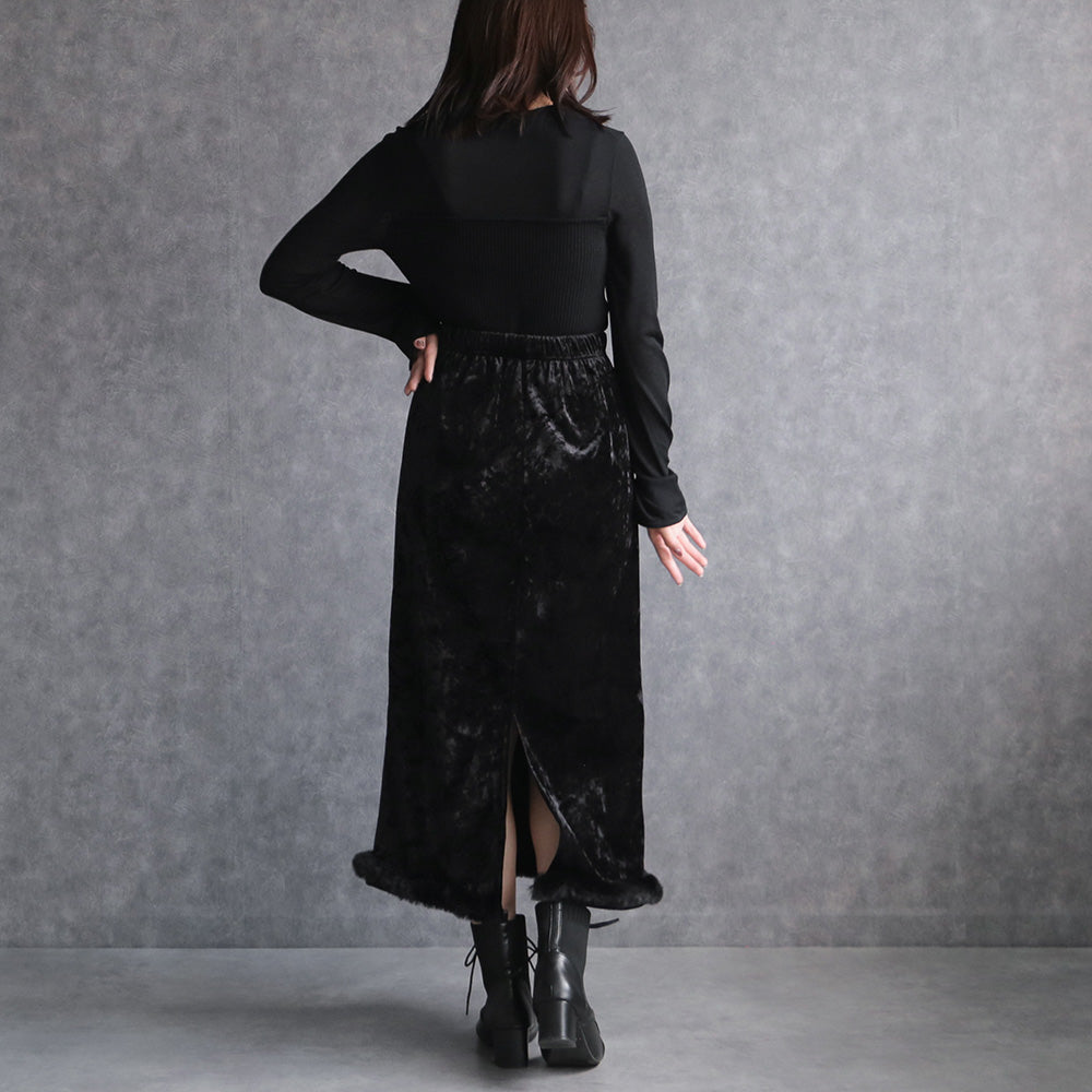 330107 クラッシュベロアナロースカート