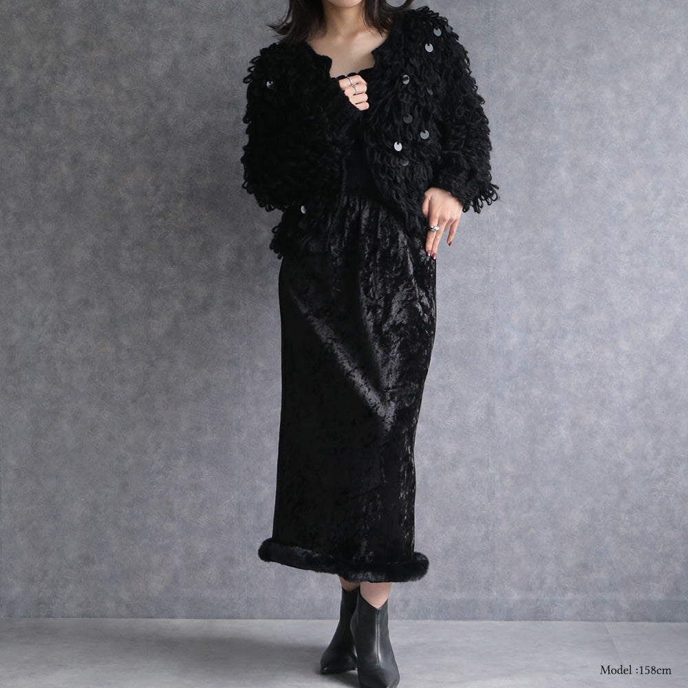 330107 クラッシュベロアナロースカート