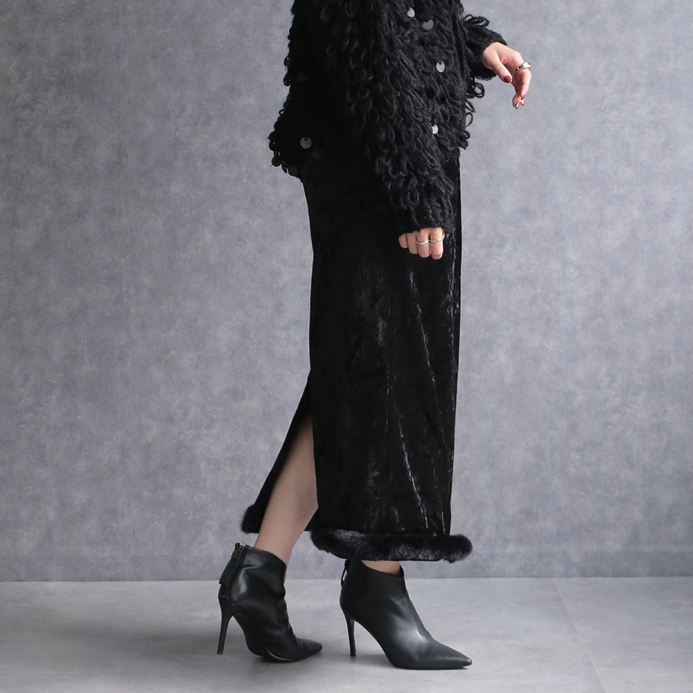 330107 クラッシュベロアナロースカート