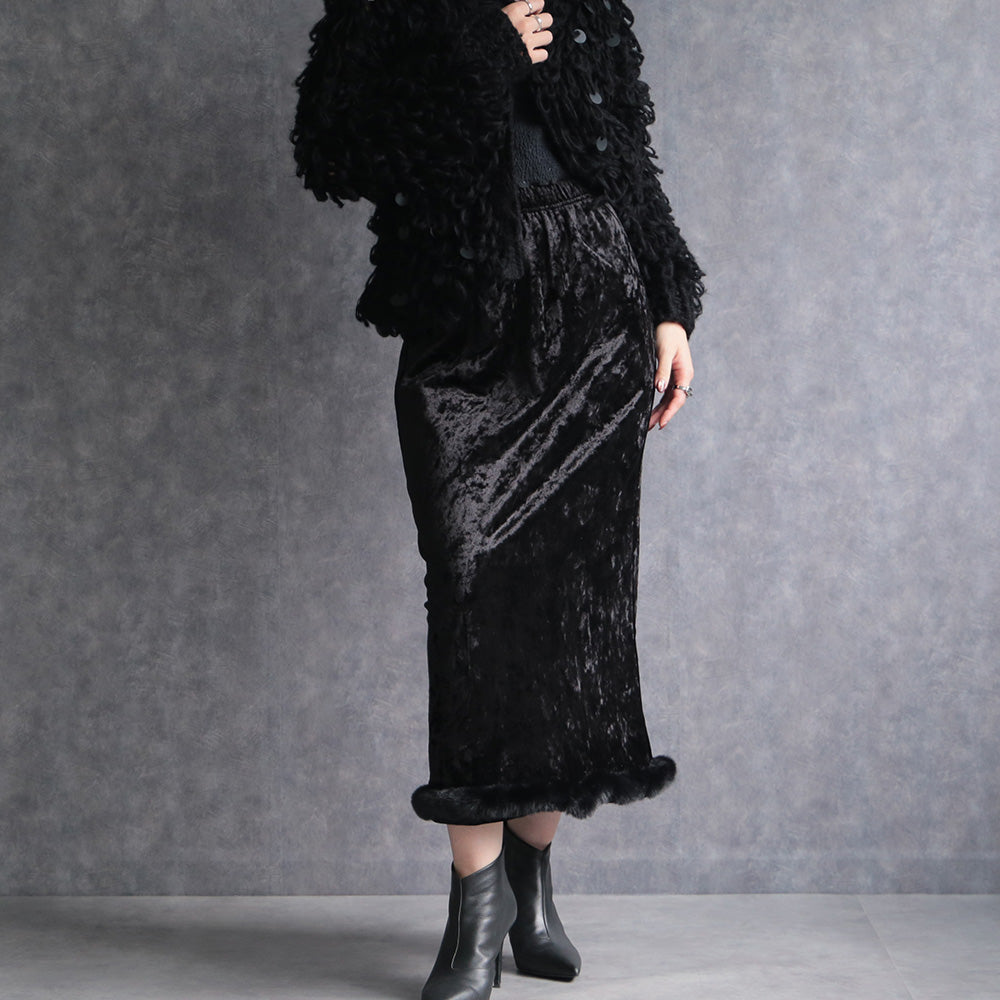 330107 クラッシュベロアナロースカート