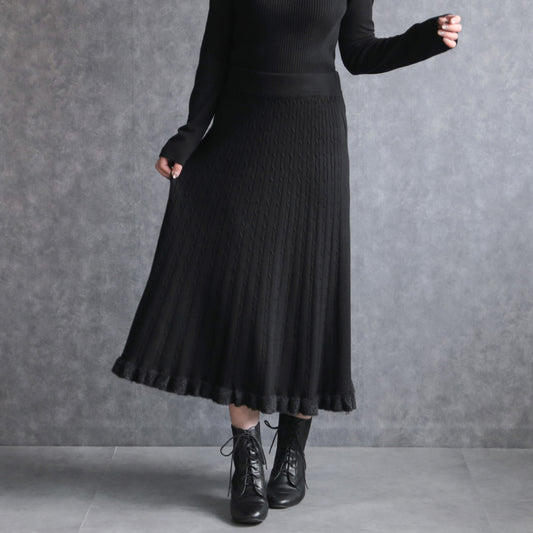 330108 リブニットメローフレアスカート