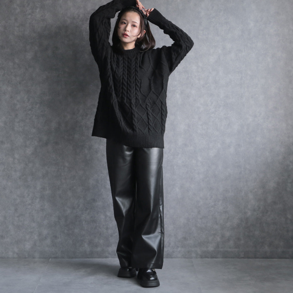 330109 ケーブルクルーニットプルオーバー