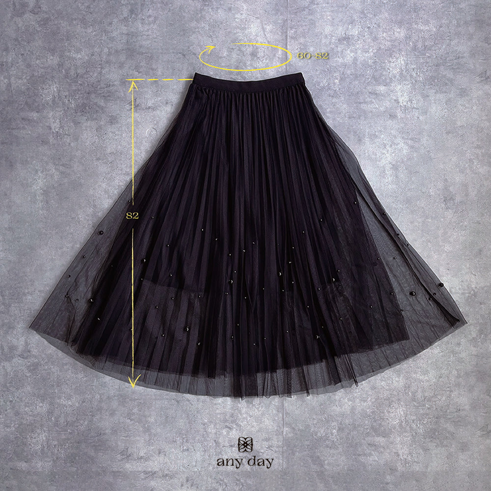 ブラックパールプリーツスカート