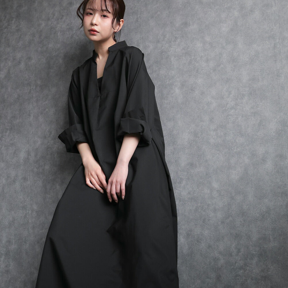 【マタニティ対応】ワイドフォルムスキッパーシャツワンピース