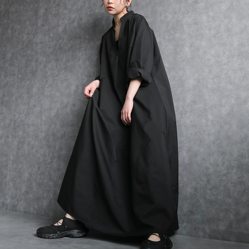 【マタニティ対応】ワイドフォルムスキッパーシャツワンピース