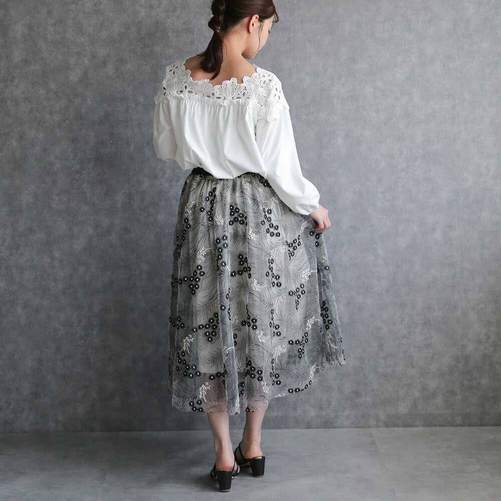 330143 タイニーフローラチュールスカート
