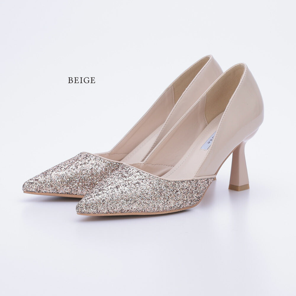 440002 グリッター・ラメヒールパンプス