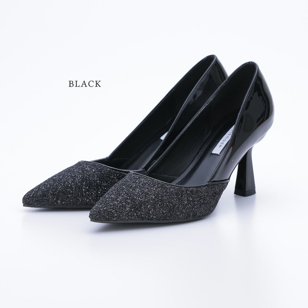 440002 グリッター・ラメヒールパンプス