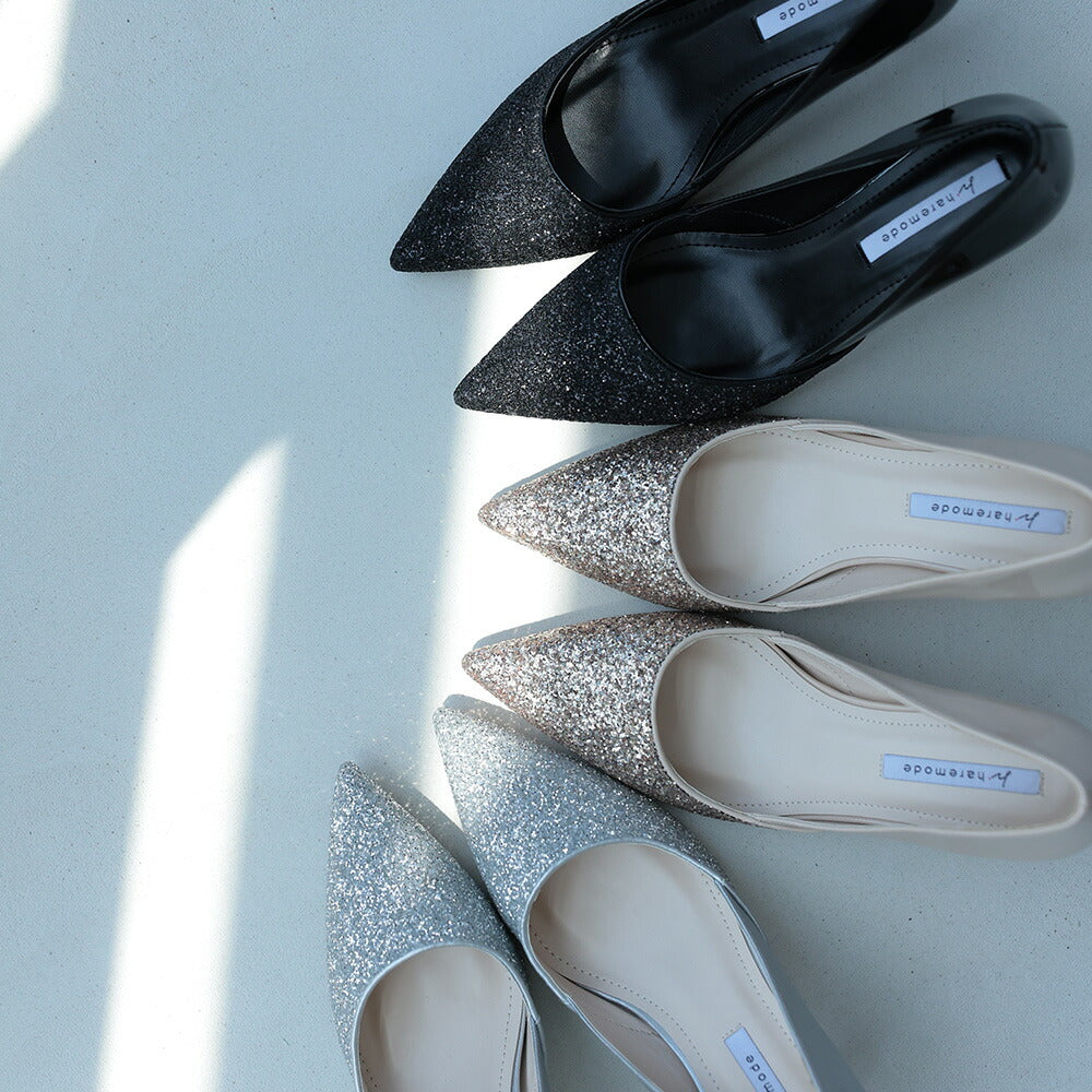 440002 グリッター・ラメヒールパンプス