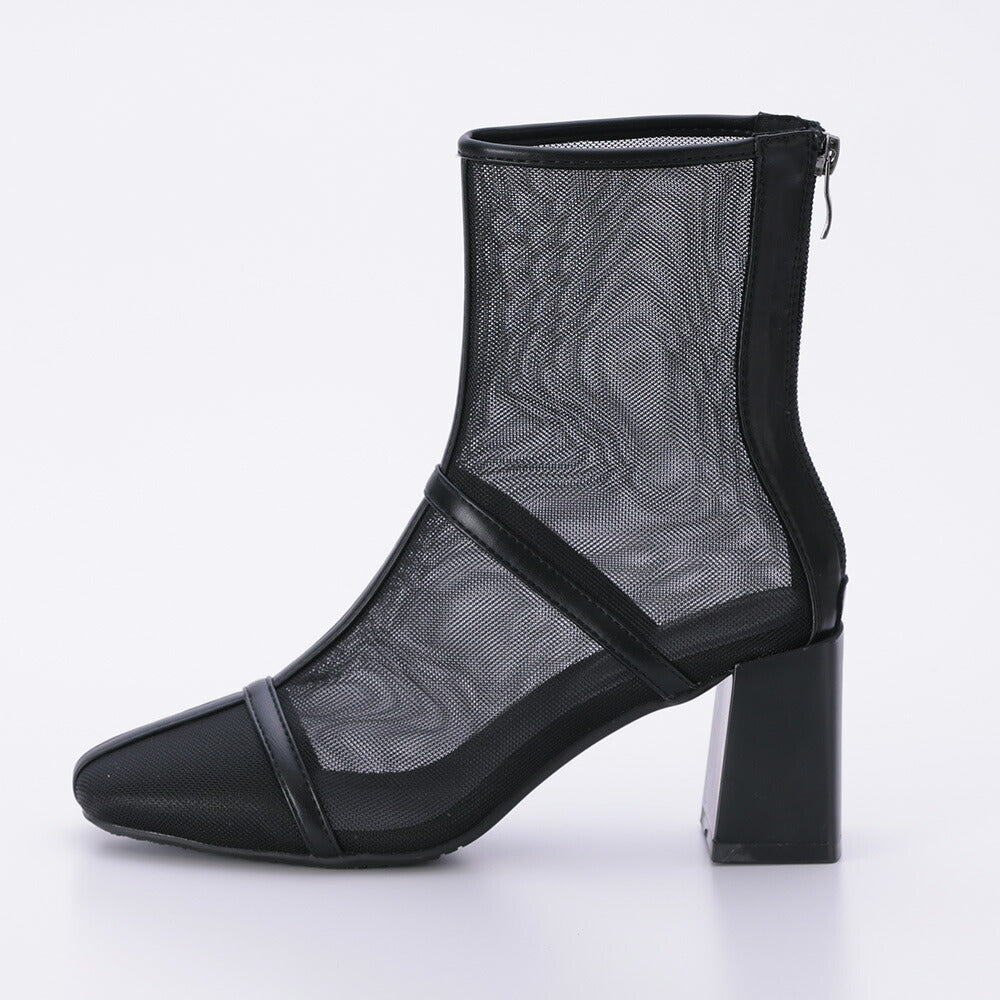 440003 スクエアトゥシアーショートブーツ