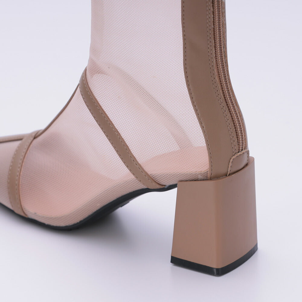 440003 スクエアトゥシアーショートブーツ