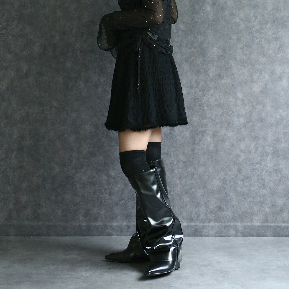 440012 ルーズフィットモードロングブーツ