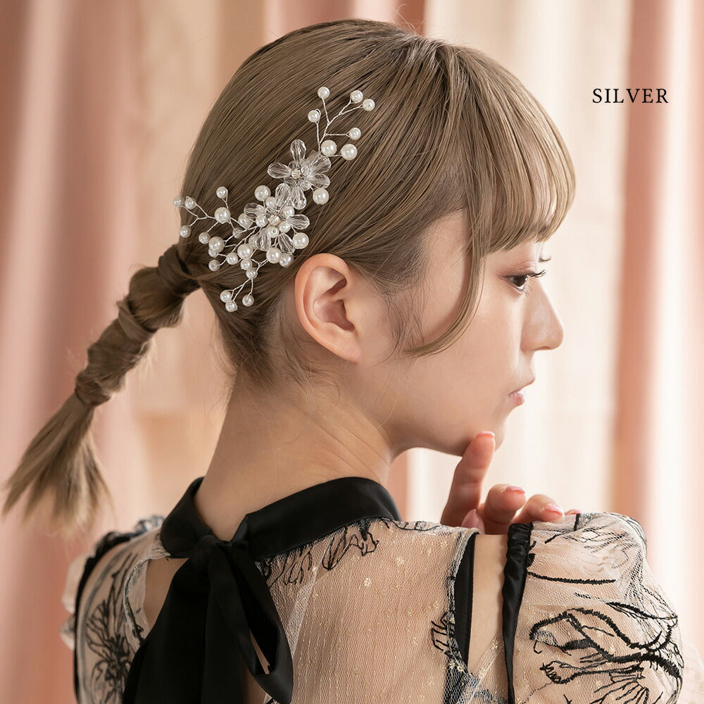 550055 フラワークリスタルヘアクリップ