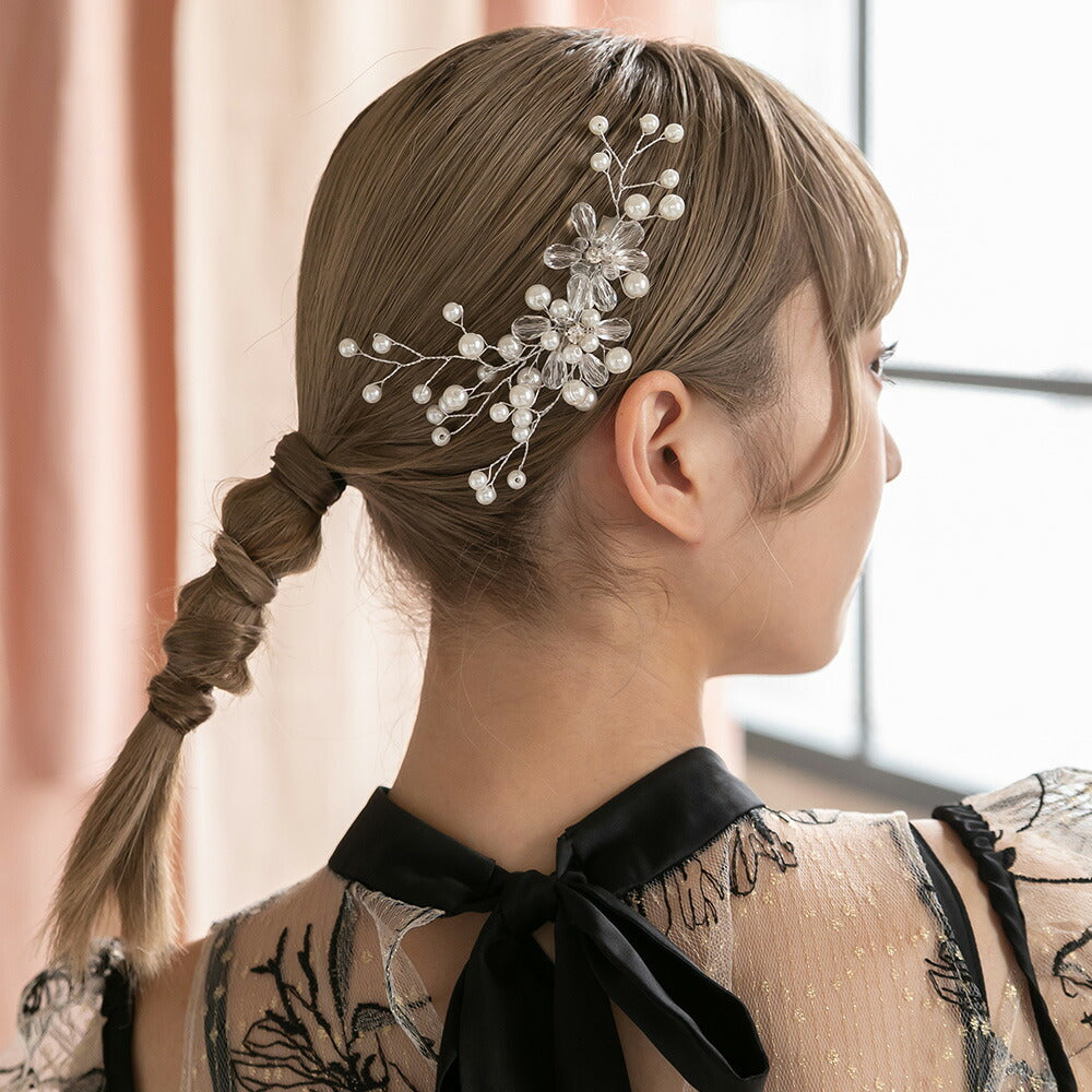 550055 フラワークリスタルヘアクリップ