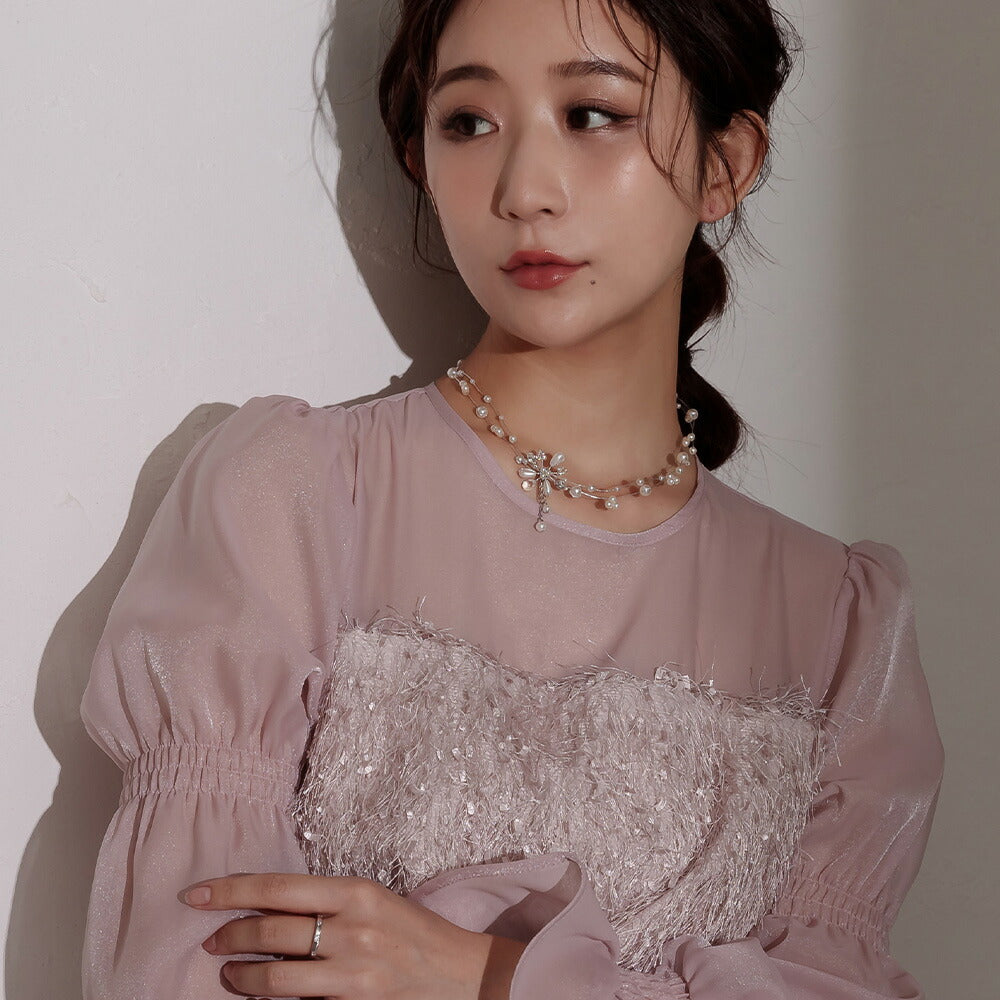 550086 パールフラワーネックレス