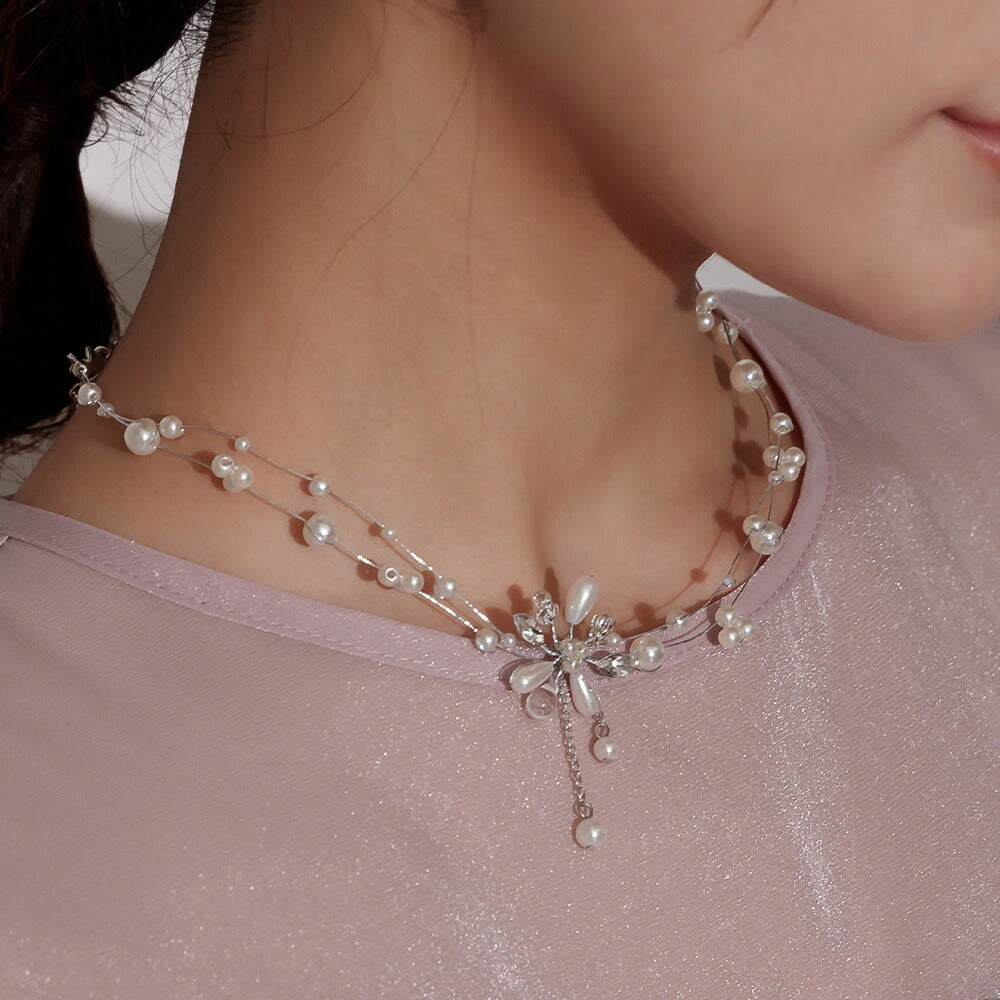 550086 パールフラワーネックレス