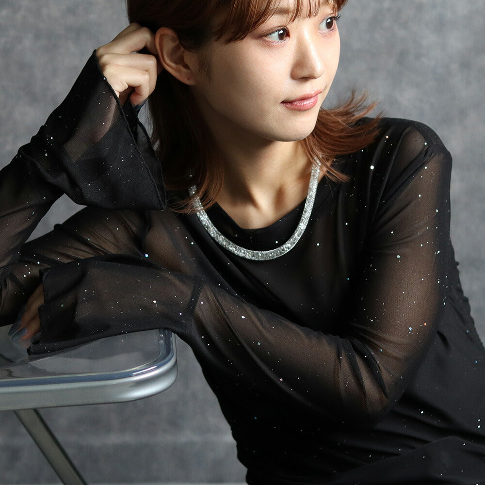 550099 クリスタルシンプルネックレス