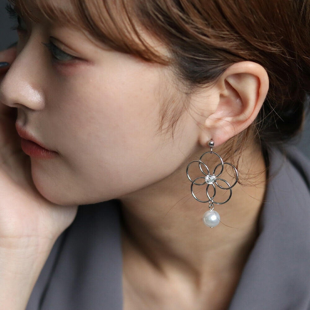 550108 パール&花火結び水引ピアス