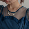 550112 チェーン×コットンパールネックレス