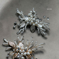 550126 バルーンパール＆リーフヘアクリップ