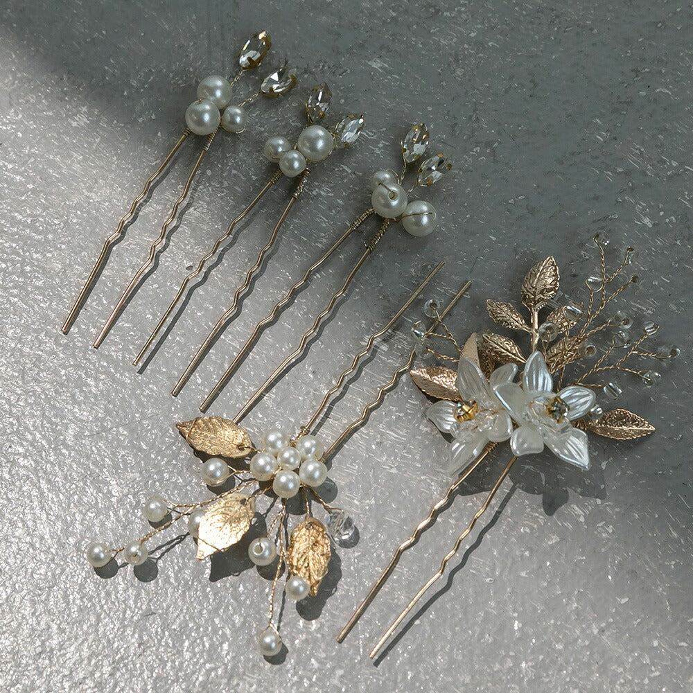 550129 エレガントフラワーUピン5点セット