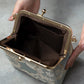パールハンドルフローラルジャガードバッグ