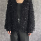 330088 ループヤーン＆スパンコールショートカーディガン